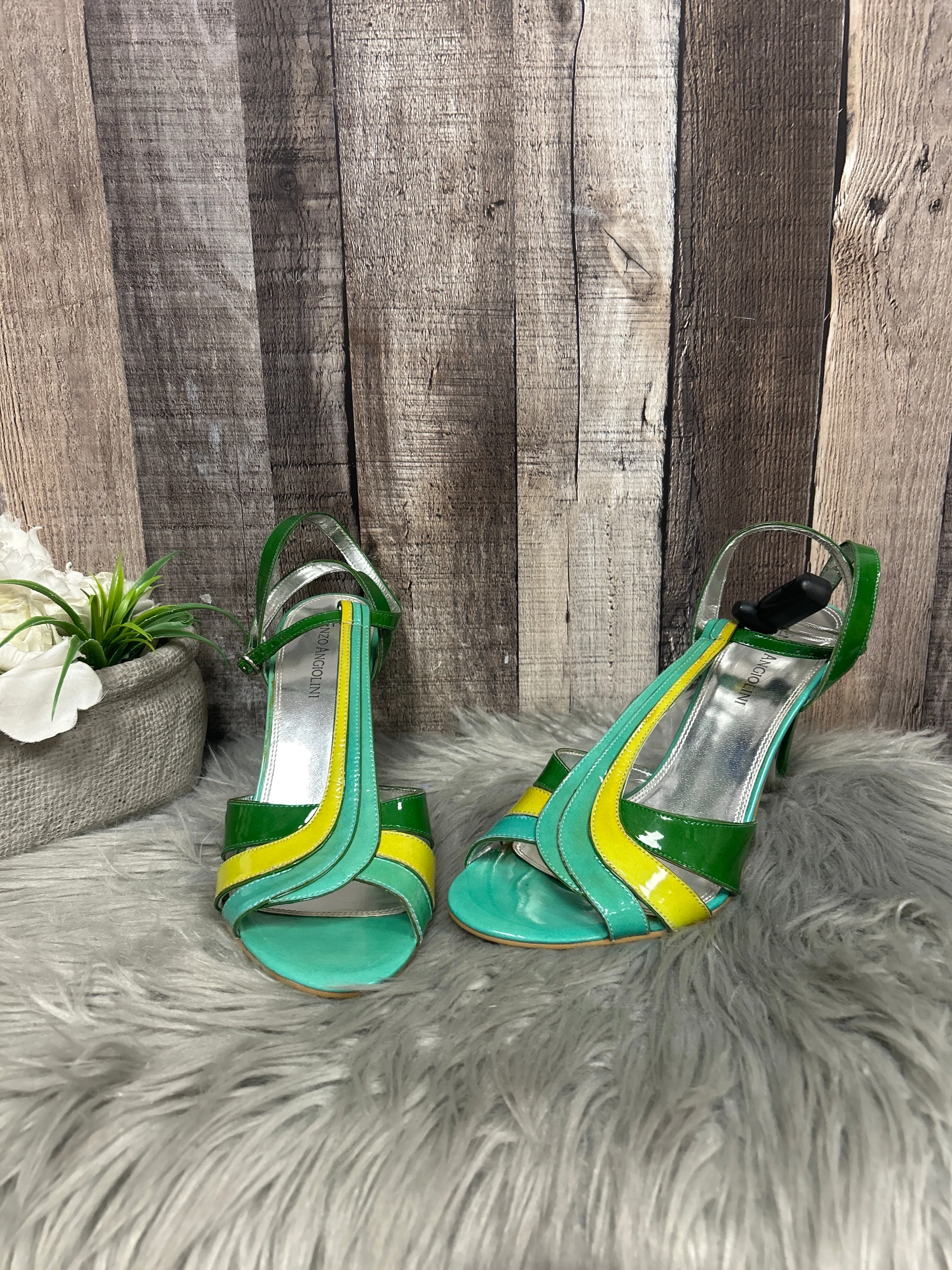 Shoes Heels Stiletto By Enzo Angiolini In Green, Size: 8.5