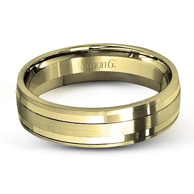 Simon G. 6mm White and Rose Gold Two-Tone Men's Wedding Ring