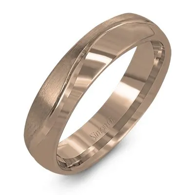 Simon G. "Brushed" Two-Tone Men's Wedding Band