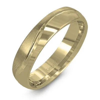 Simon G. "Brushed" Two-Tone Men's Wedding Band
