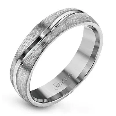Simon G. "Brushed" Two-Tone Men's Wedding Band