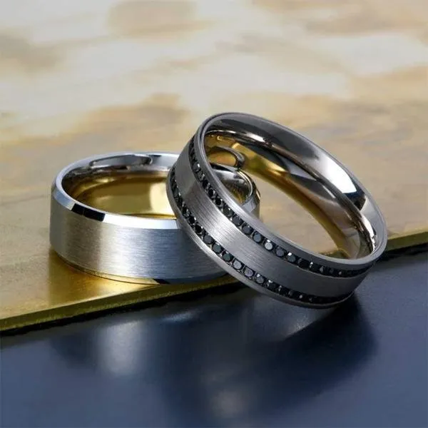 Simon G. Satin Finished Wedding Band with High Polished Edges