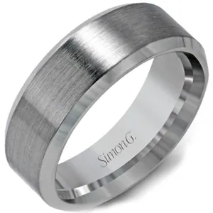 Simon G. Satin Finished Wedding Band with High Polished Edges