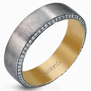 Simon G. Two-Tone Gold Diamond Eternity Wedding Band
