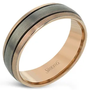 Simon G. Two-Tone Grey Gold Men's Wedding Band