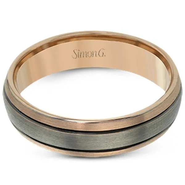 Simon G. Two-Tone Grey Gold Men's Wedding Band