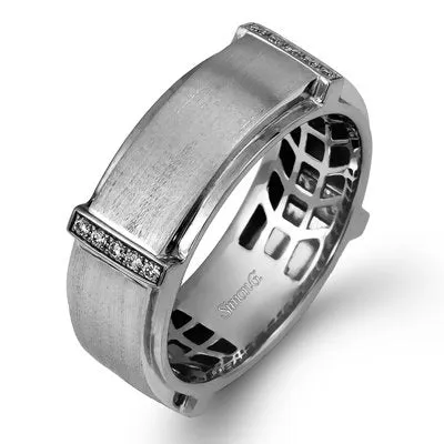 Simon G. White & Rose Gold Two-Tone 8mm Diamond Wedding Band