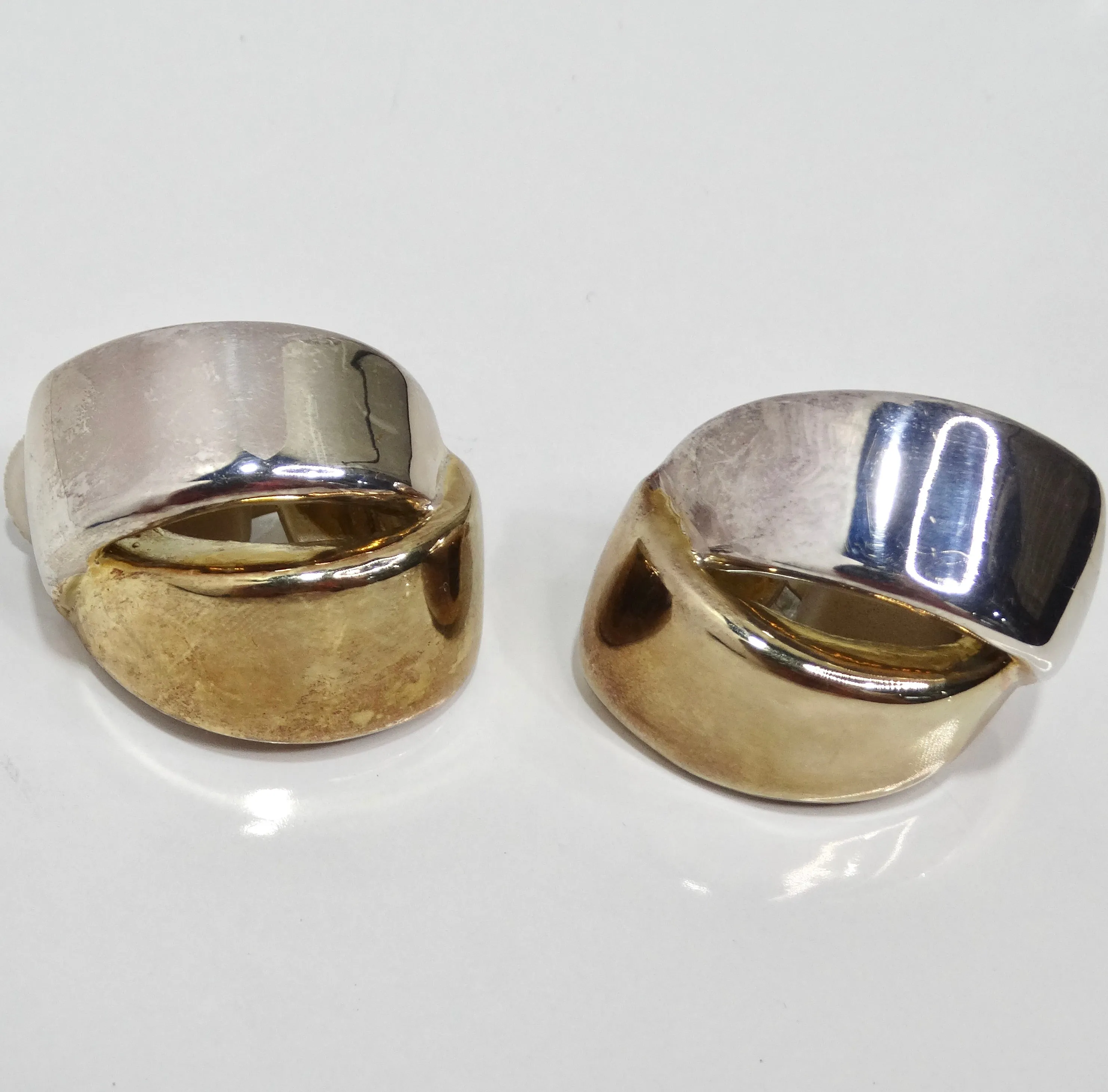 Simon Sebbag 1980s Sterling Silver Knot Clip On Earrings