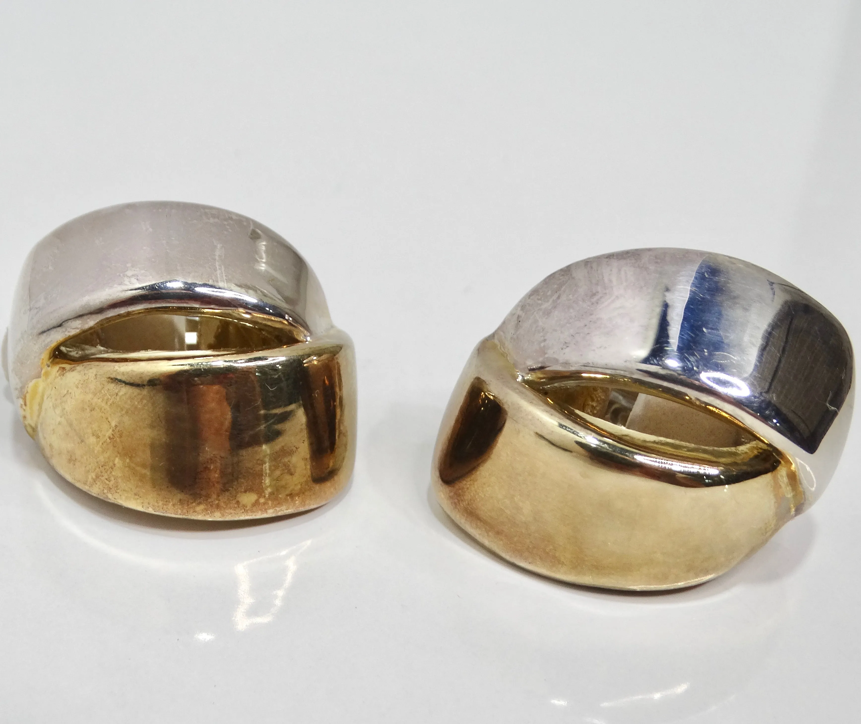Simon Sebbag 1980s Sterling Silver Knot Clip On Earrings