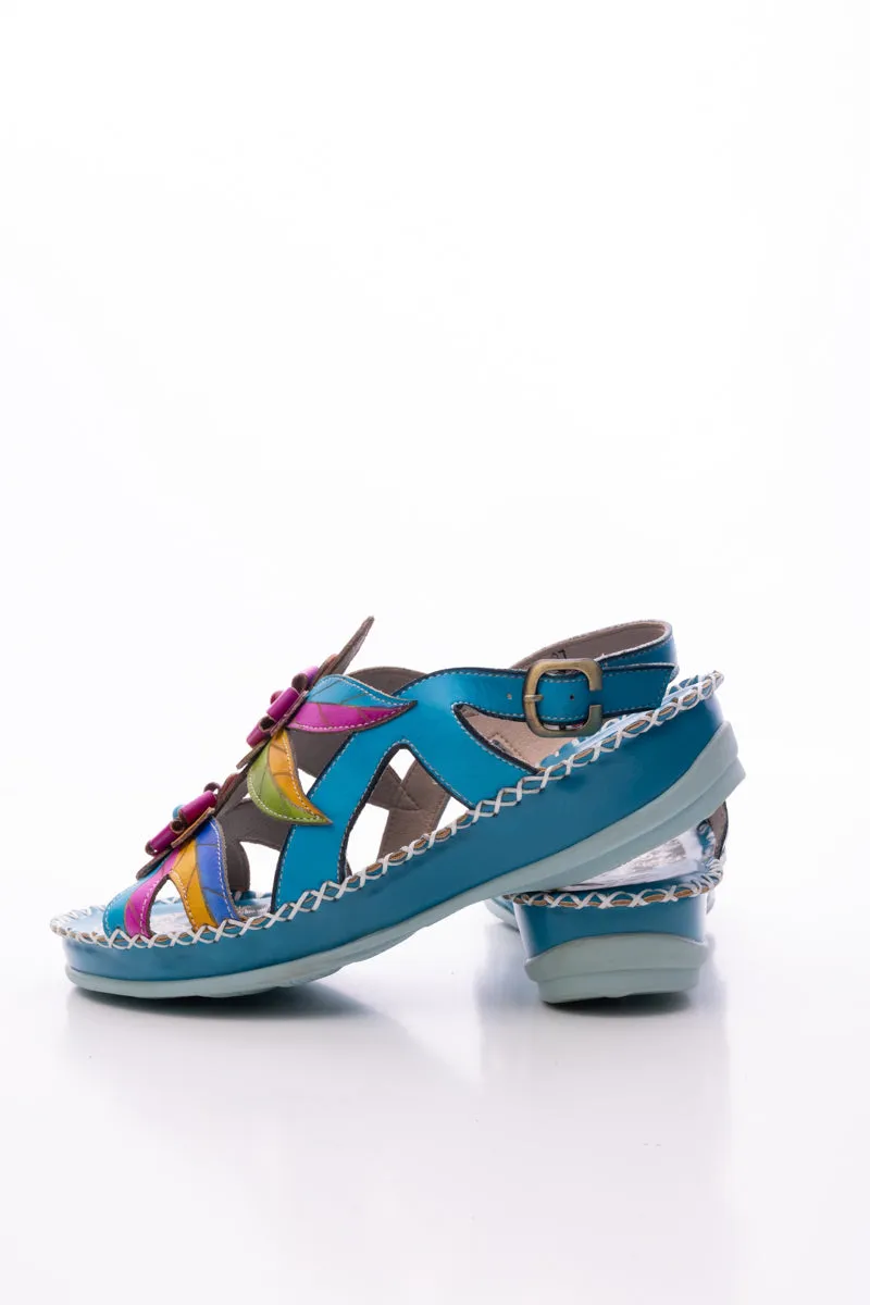 Skylar Blossom Applique Leather Slingback Sandal