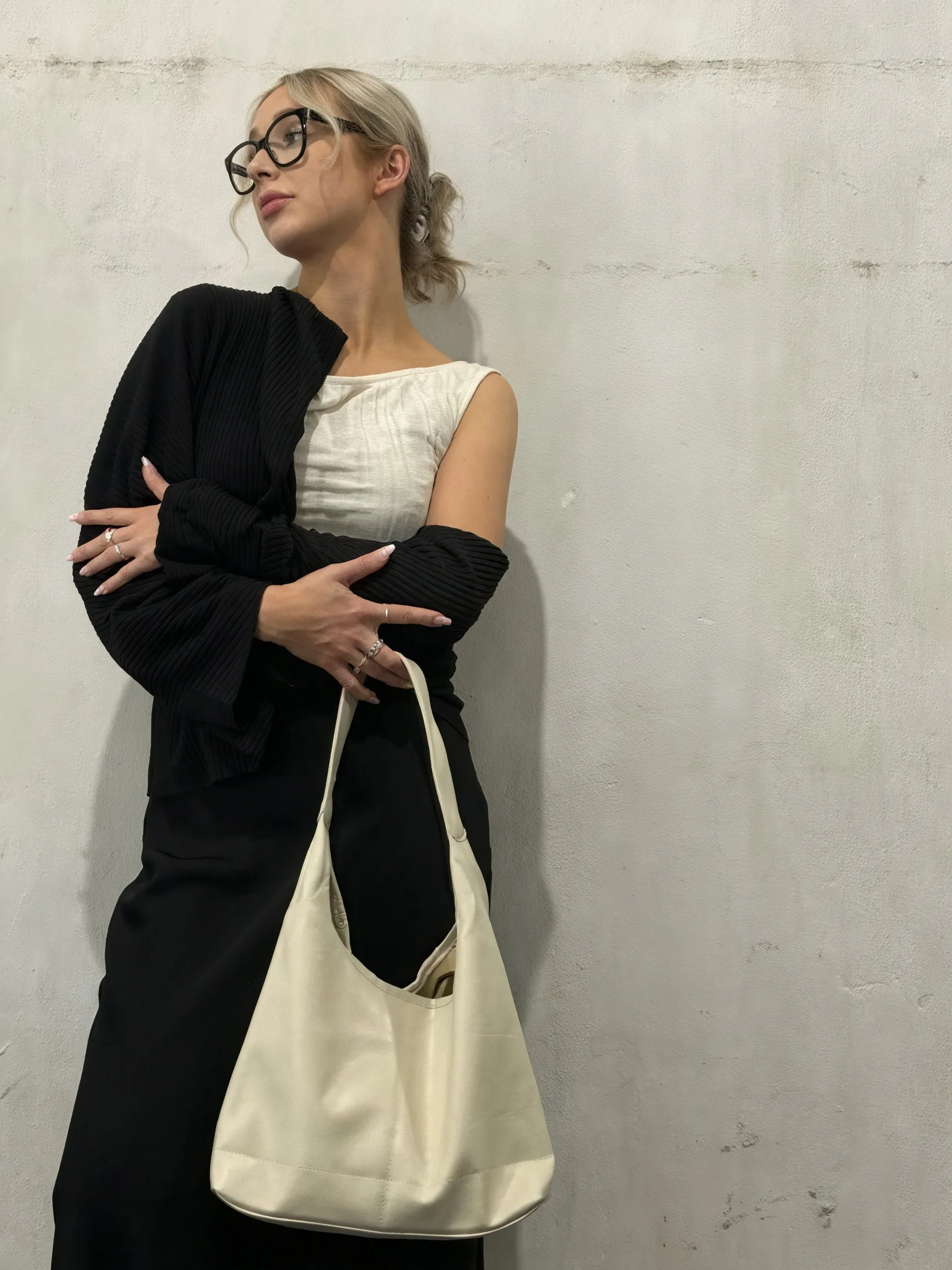 Slouchy Shoulder Bag - Minimalist Crescent Hobo