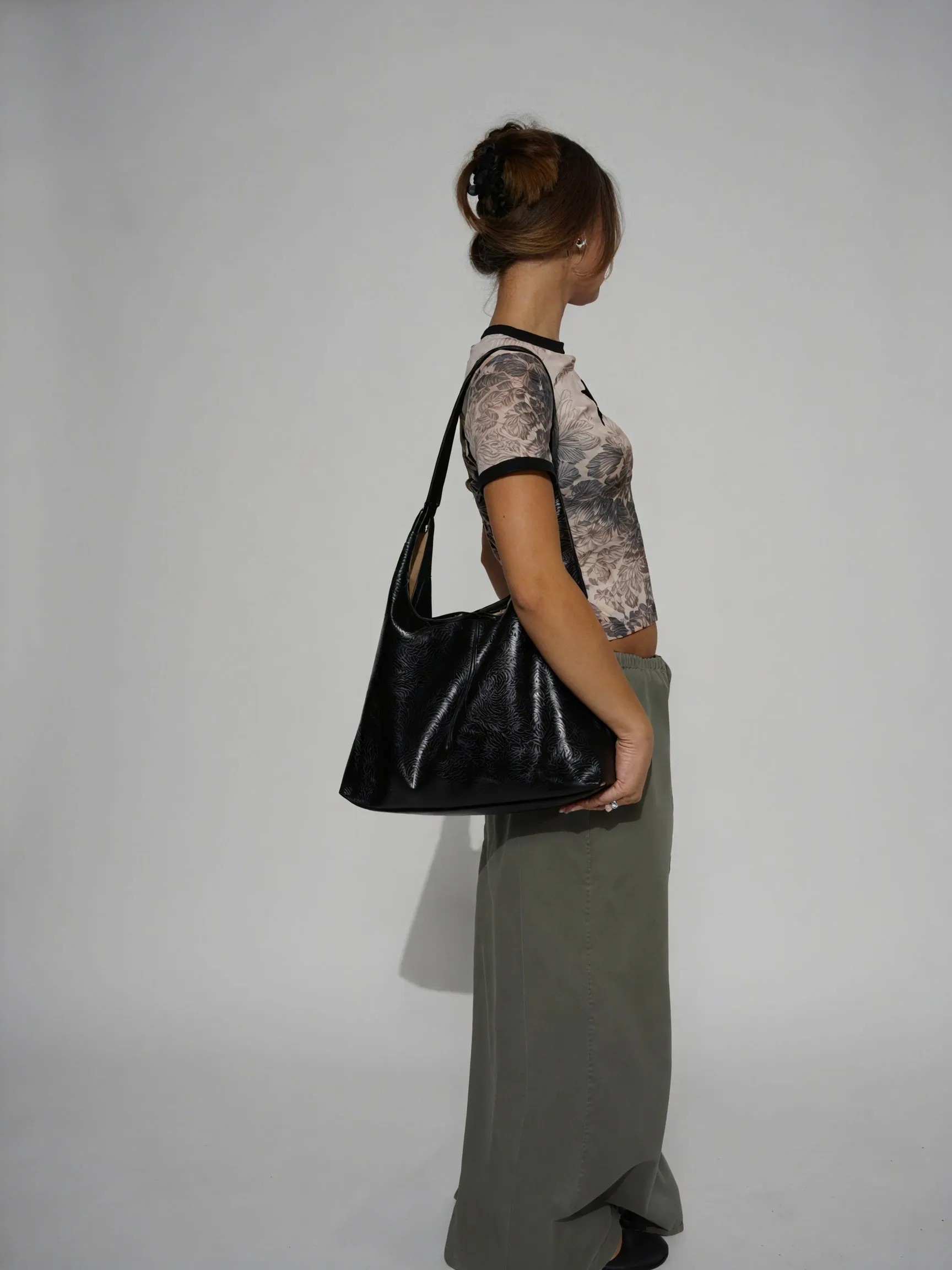 Slouchy Shoulder Bag - Minimalist Crescent Hobo