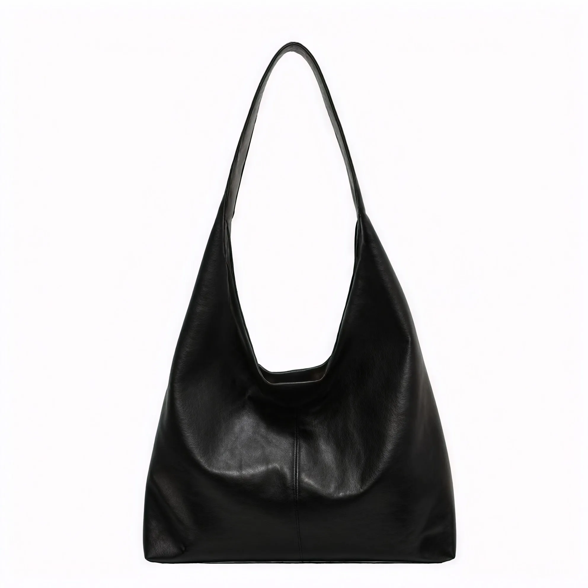 Slouchy Shoulder Bag - Minimalist Crescent Hobo
