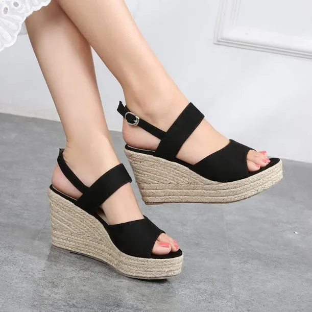 Small Feet Ladies Summer Peep Wedge Sandals SS118