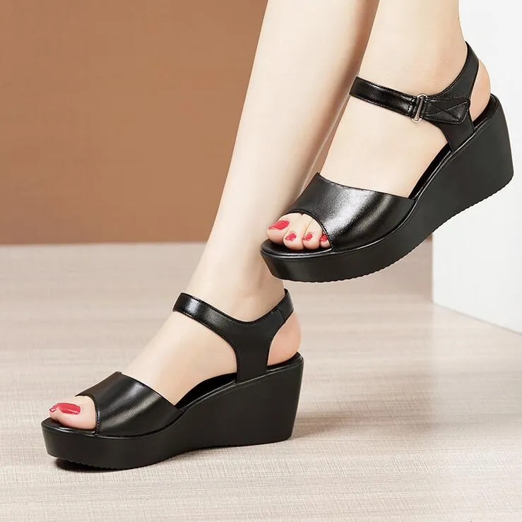 Small Peep Wedge Heeled Sandals GS188