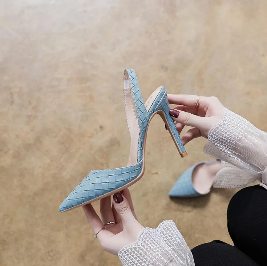 Small Size Pointy Slingback Heeled Shoes GS186