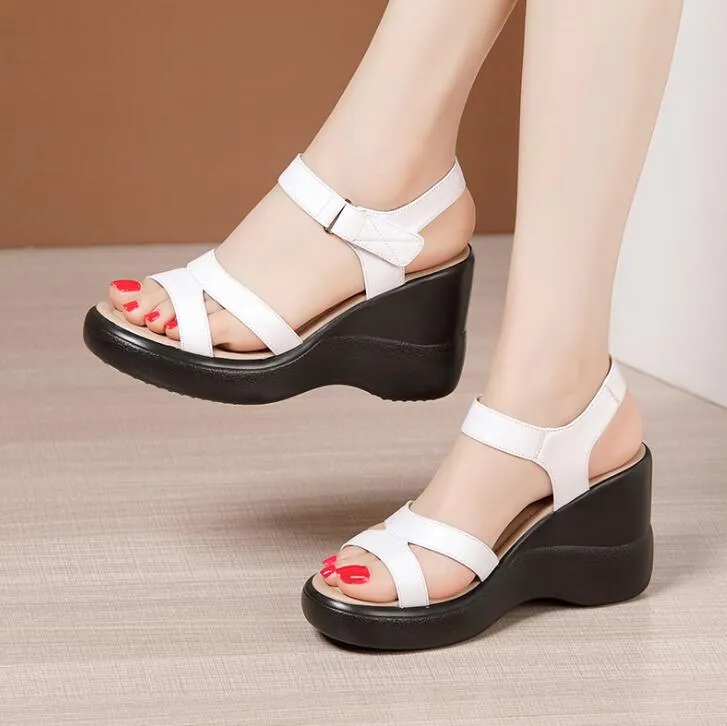 Small Size Strap Wedge Heel Sandals QNML13