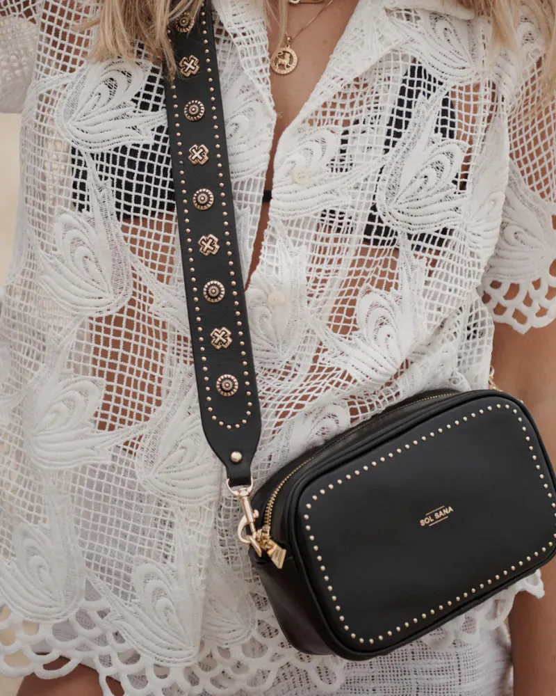 Sol Sana Camera Bag Black Leather & Hardware