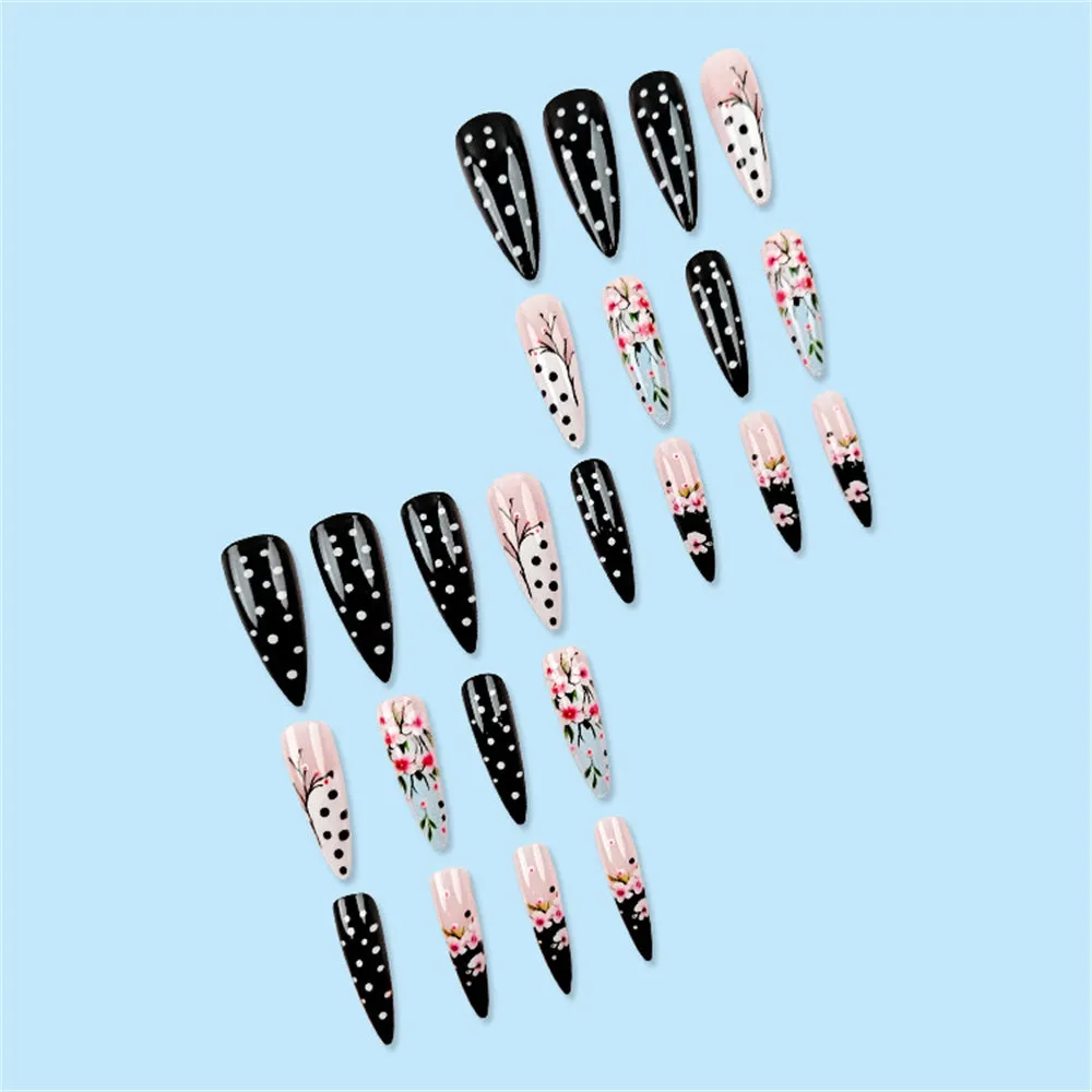 Stiletto Winter Plum Dots Black