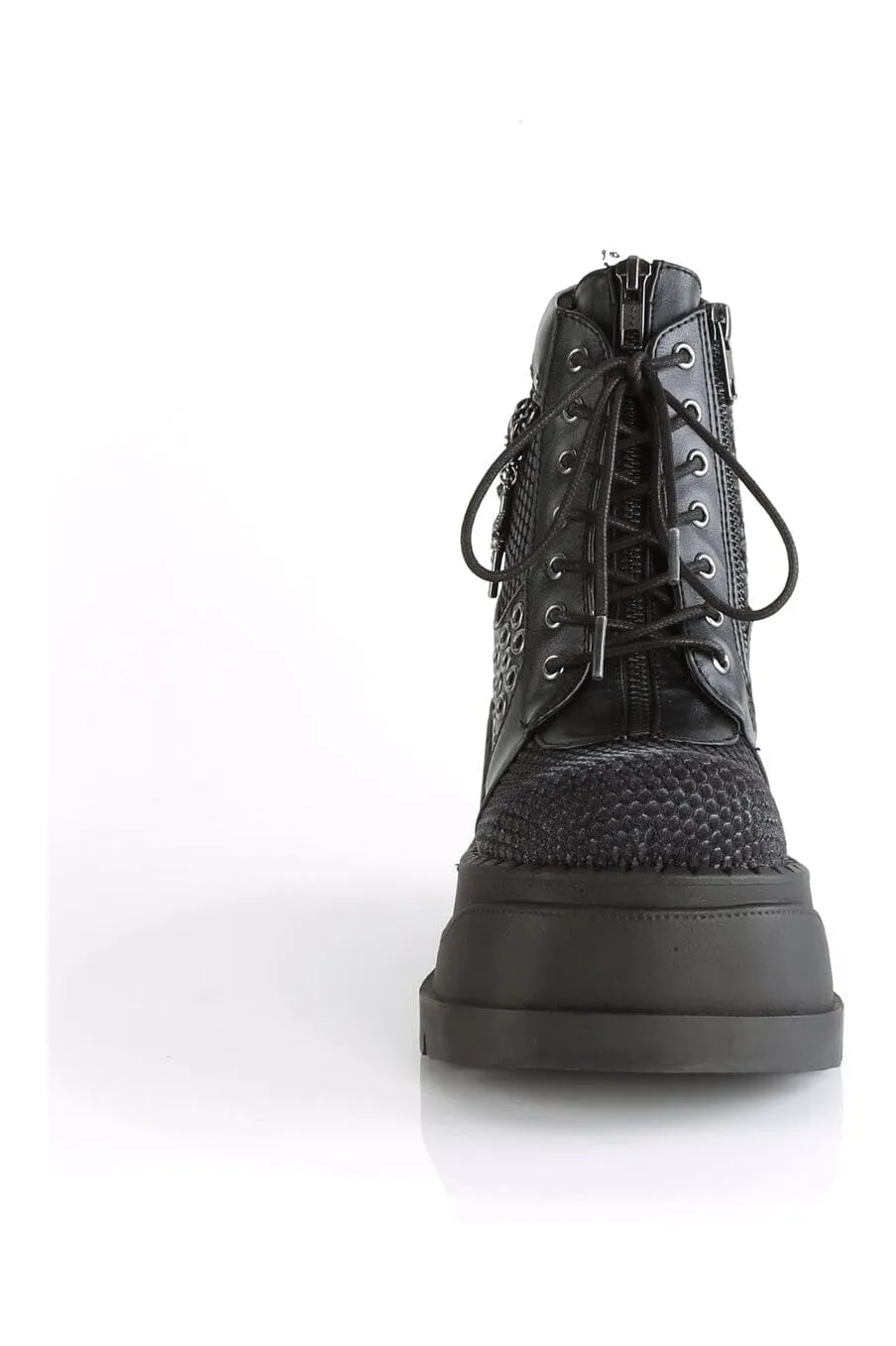 STOMP-18 Black Vegan Leather Cyber Shoe