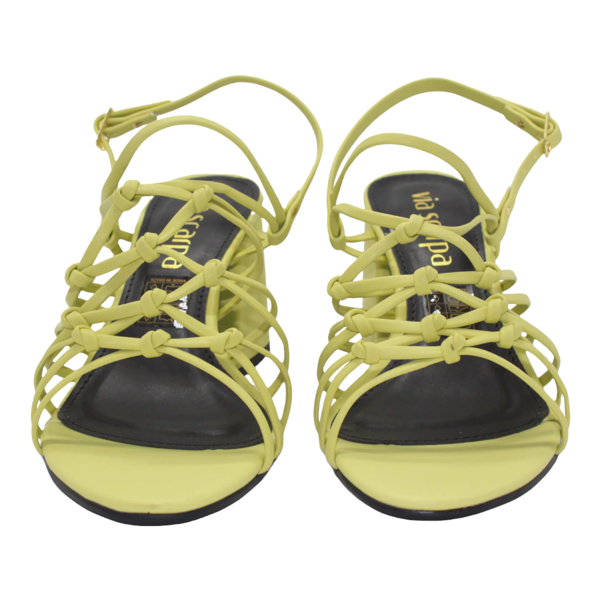 Strappy Lime Green Heeled Sandals
