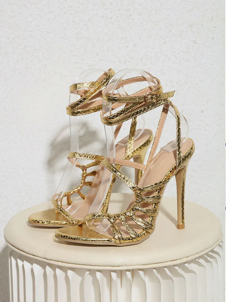 Strappy Stiletto Heels Sandals