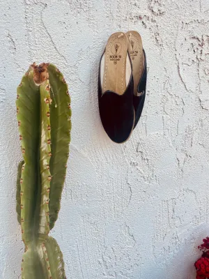 Suede Black Pearl Mules