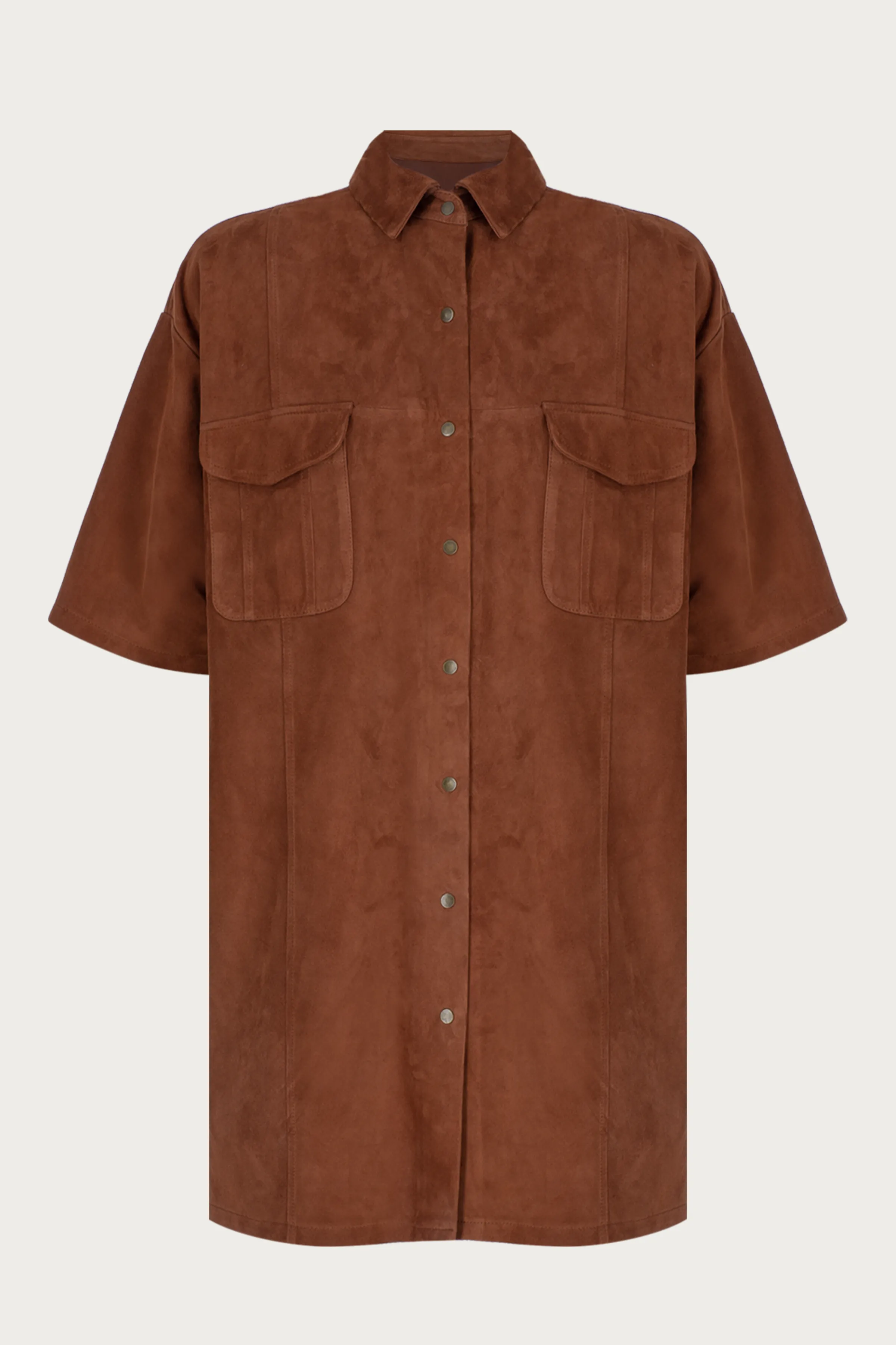 SUEDE SHIRT DRESS