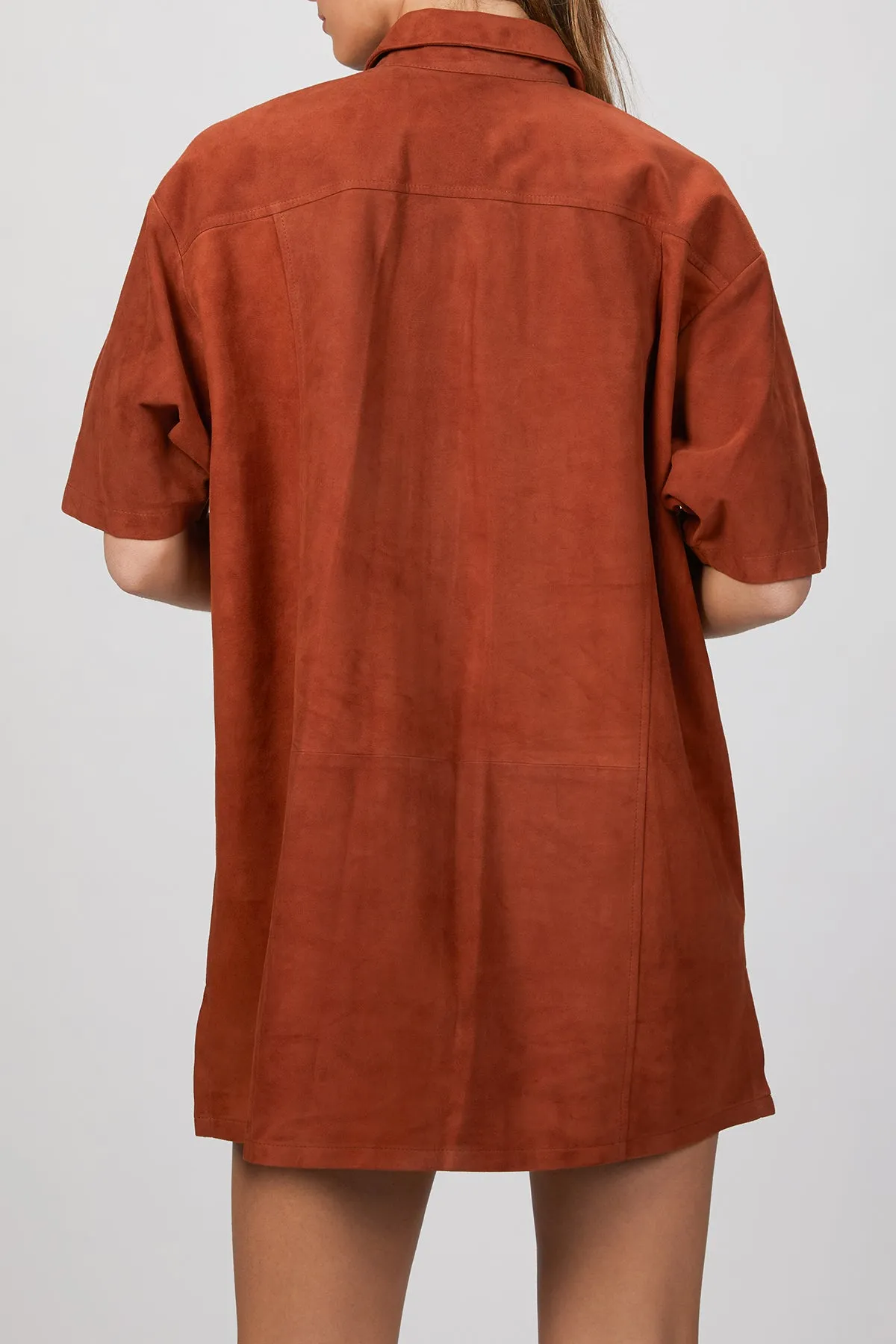 SUEDE SHIRT DRESS