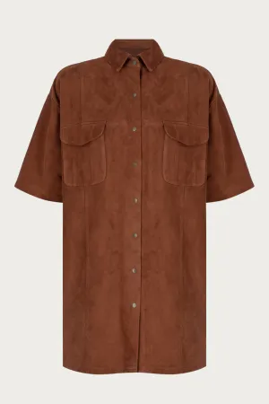 SUEDE SHIRT DRESS