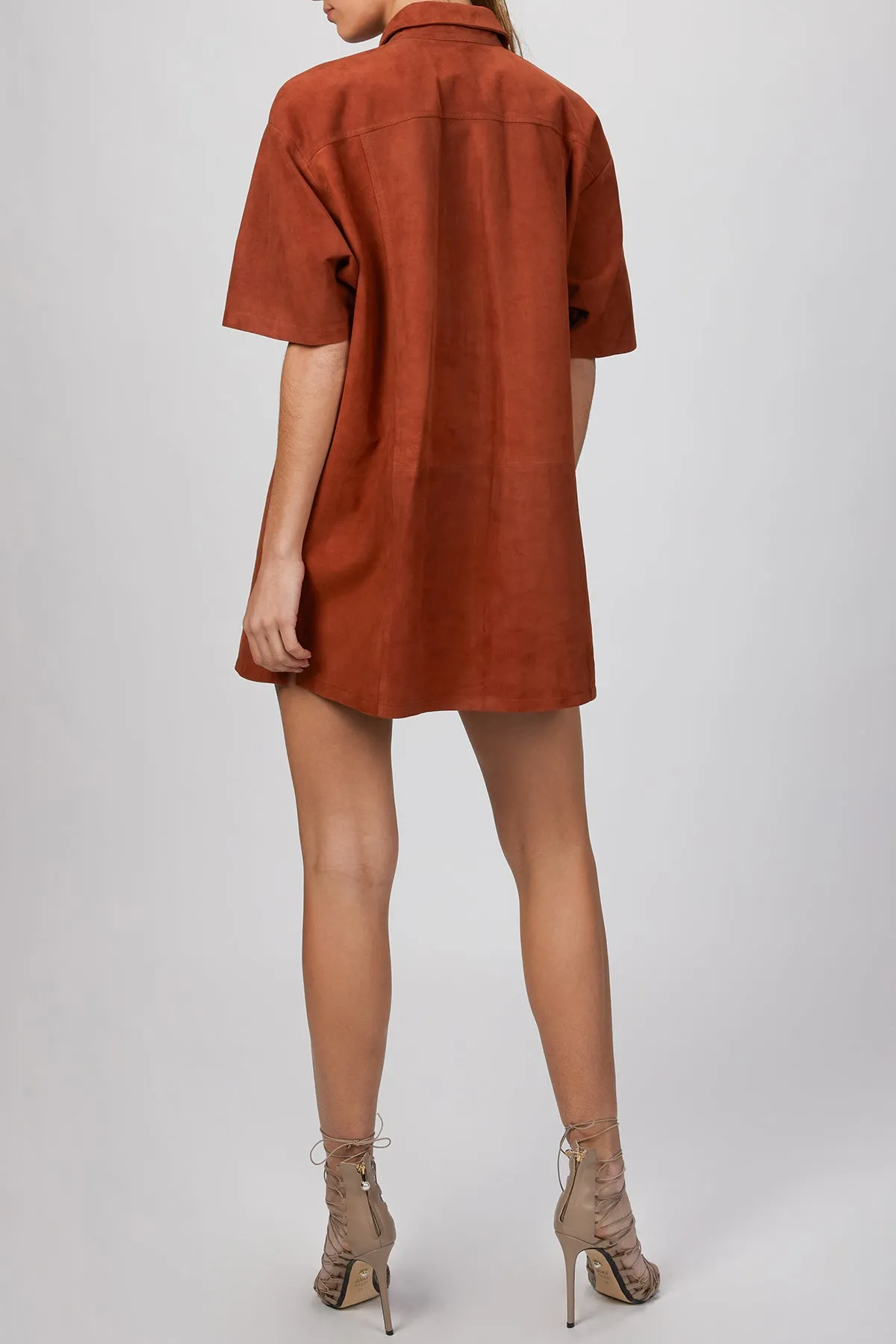 SUEDE SHIRT DRESS