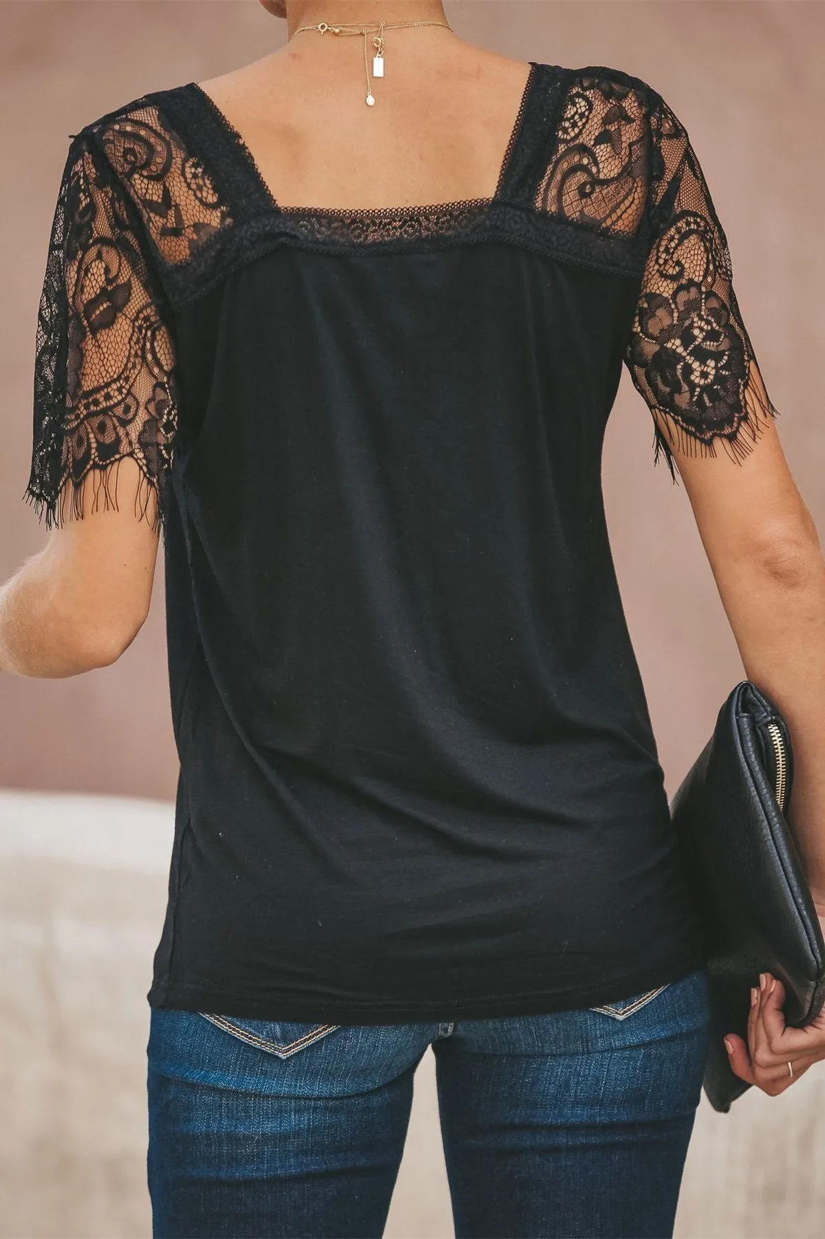Sweet Side Lace Top - Black