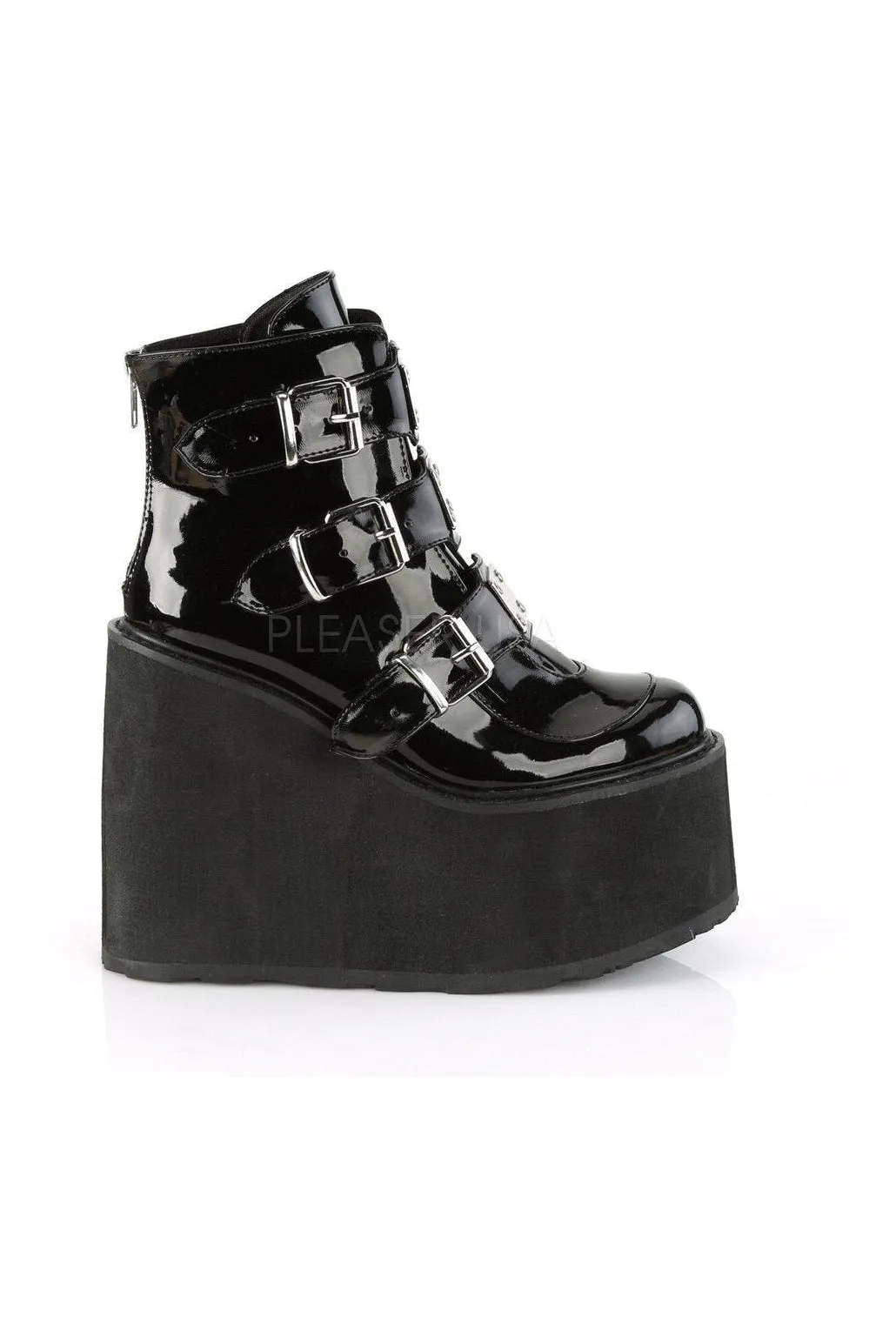 SWING-105 Demonia Platform Pump | Black Patent