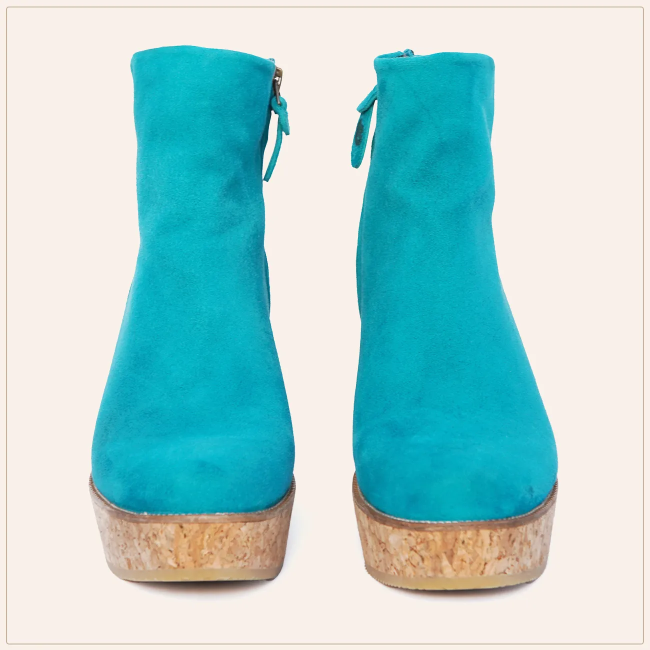 Teal Ankle Wedge Bootie