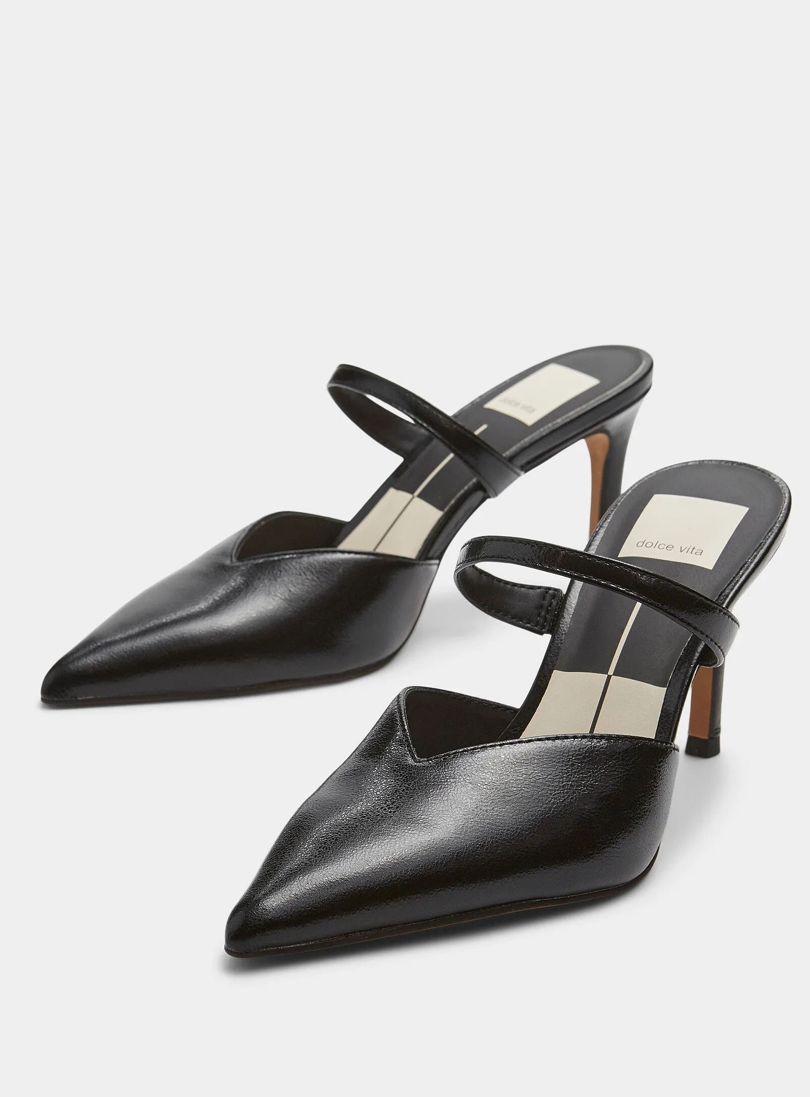 The Kanika Heels by Dolce Vita - Midnight Black Crinkle