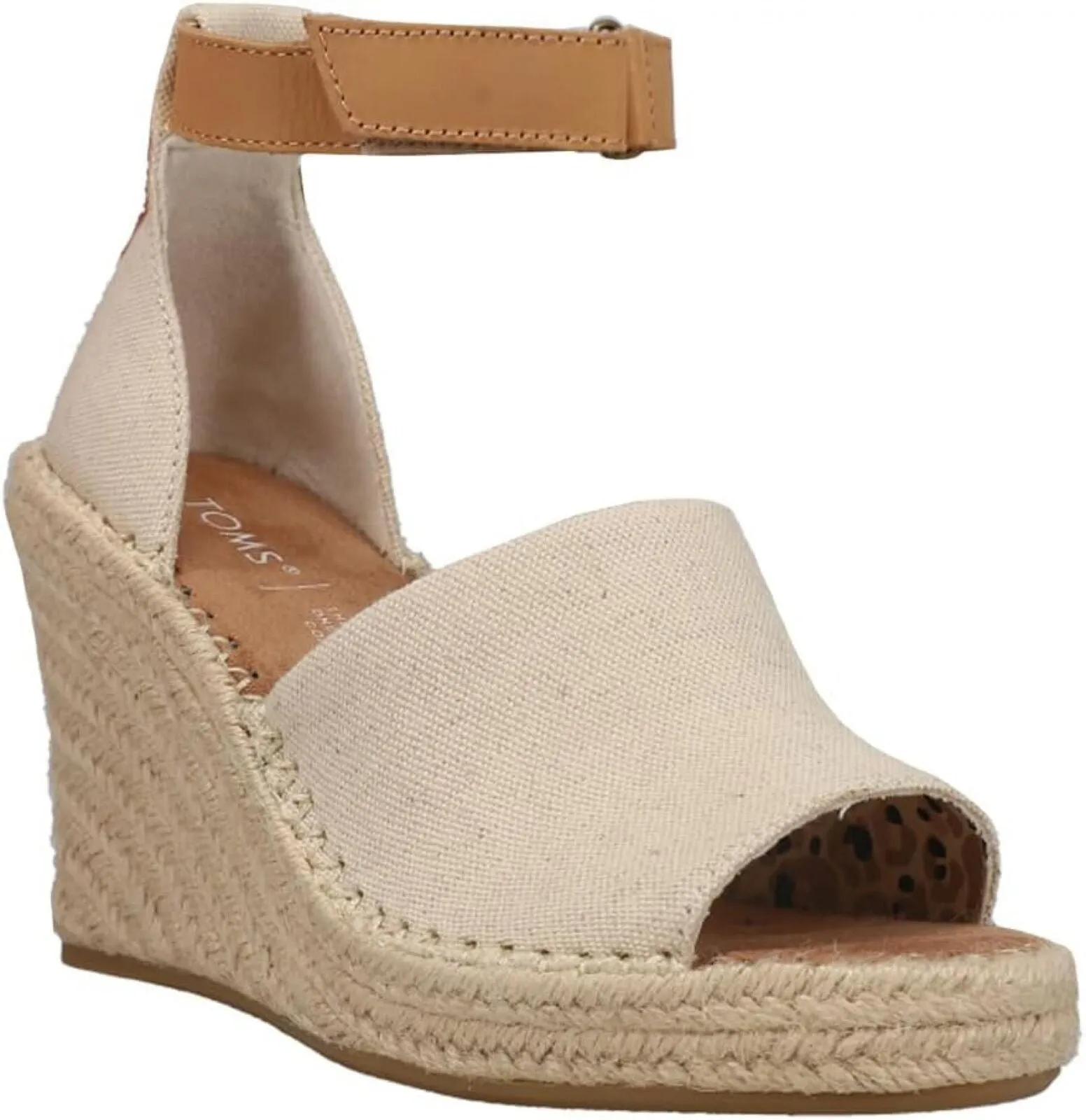 Toms Womens Marisol Platform Wedge Shoes 10016358 Natural Brown 10M