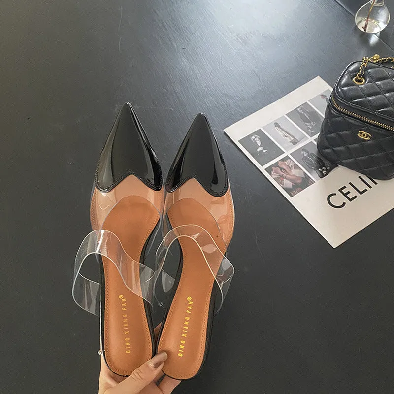 Transparent Love Face Color Stiletto High Heels