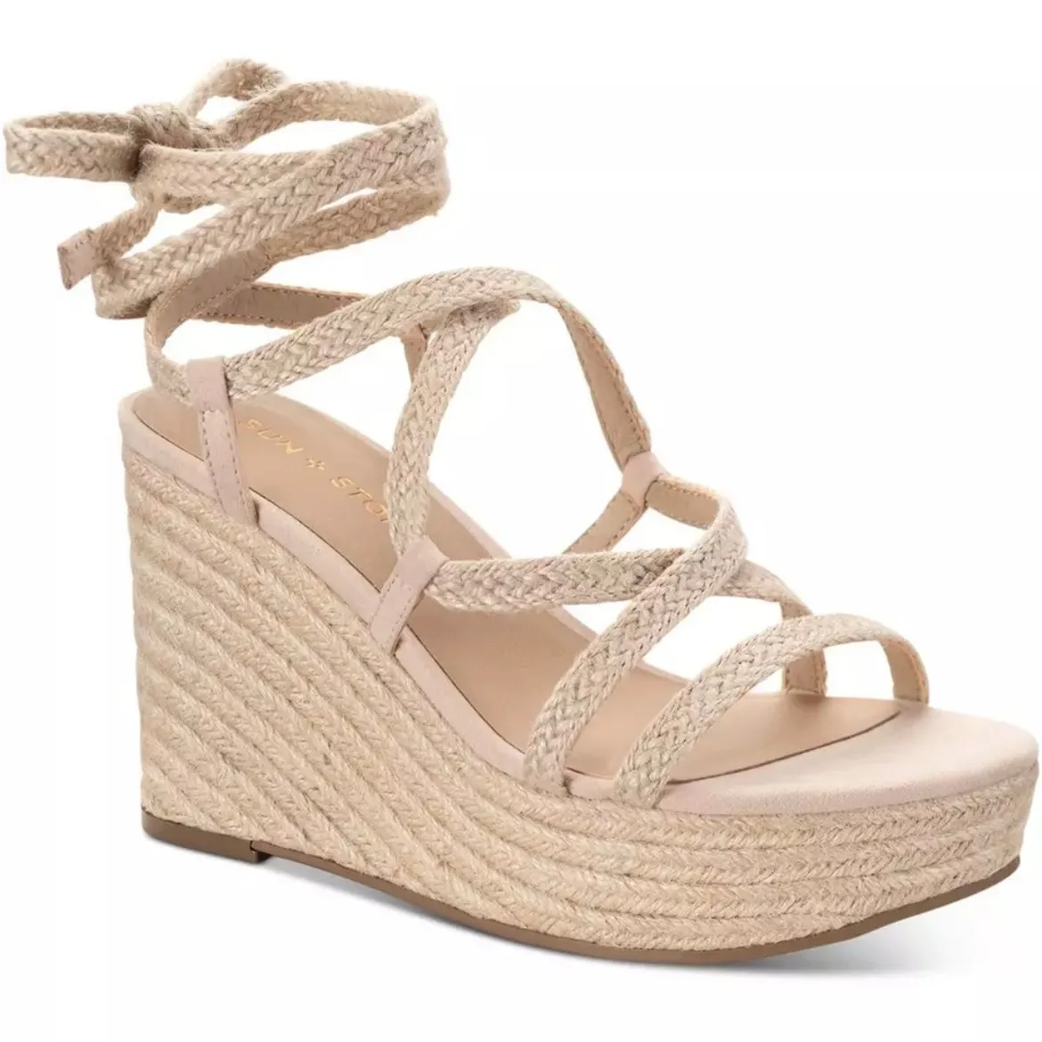 TRINNIE Strappy Ankle-Tie Platform Wedge Heel Sandals