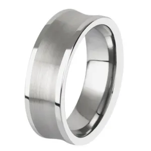 Tungsten Rings Wedding Bands 8mm Wide Satin Center Comfort Fit Size 8 9 10 11