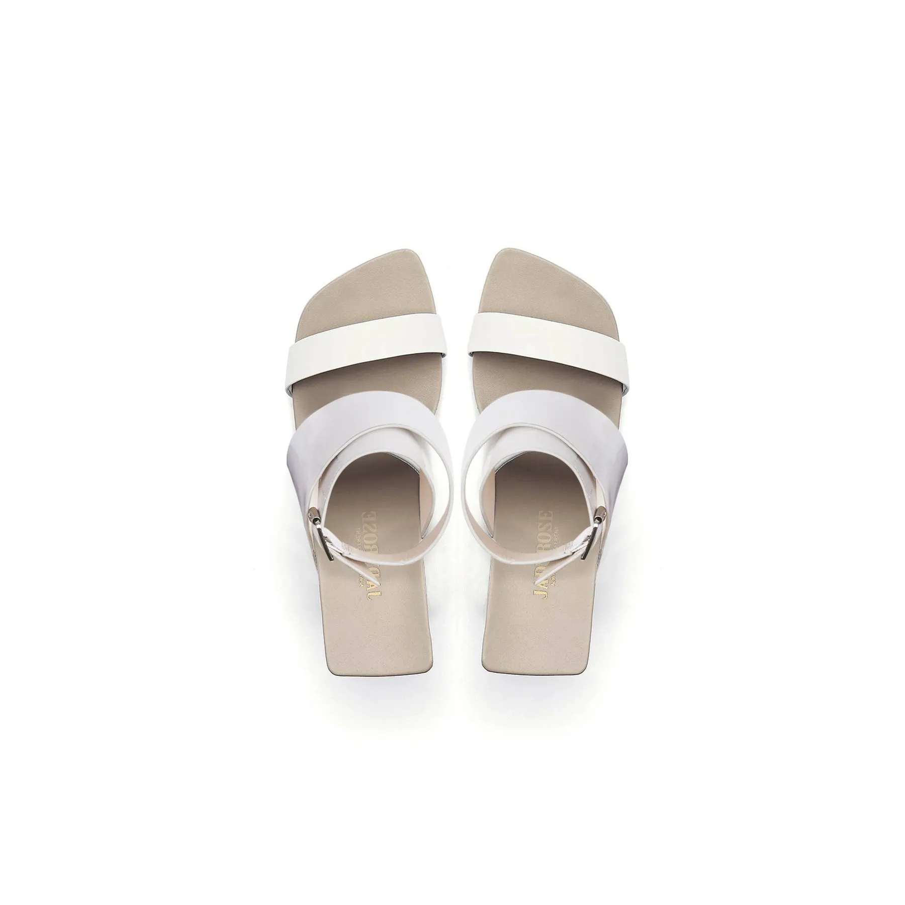 Twist Strap Open-Heel Leather Slide Sandal - Jadyrose