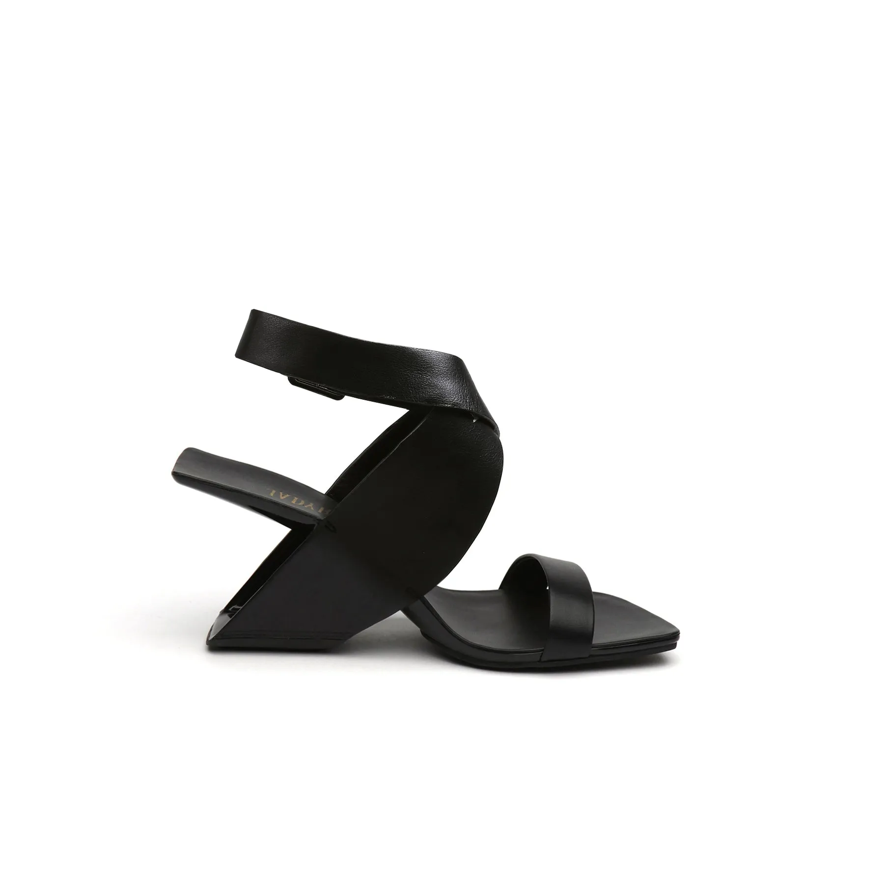 Twist Strap Open-Heel Leather Slide Sandal - Jadyrose