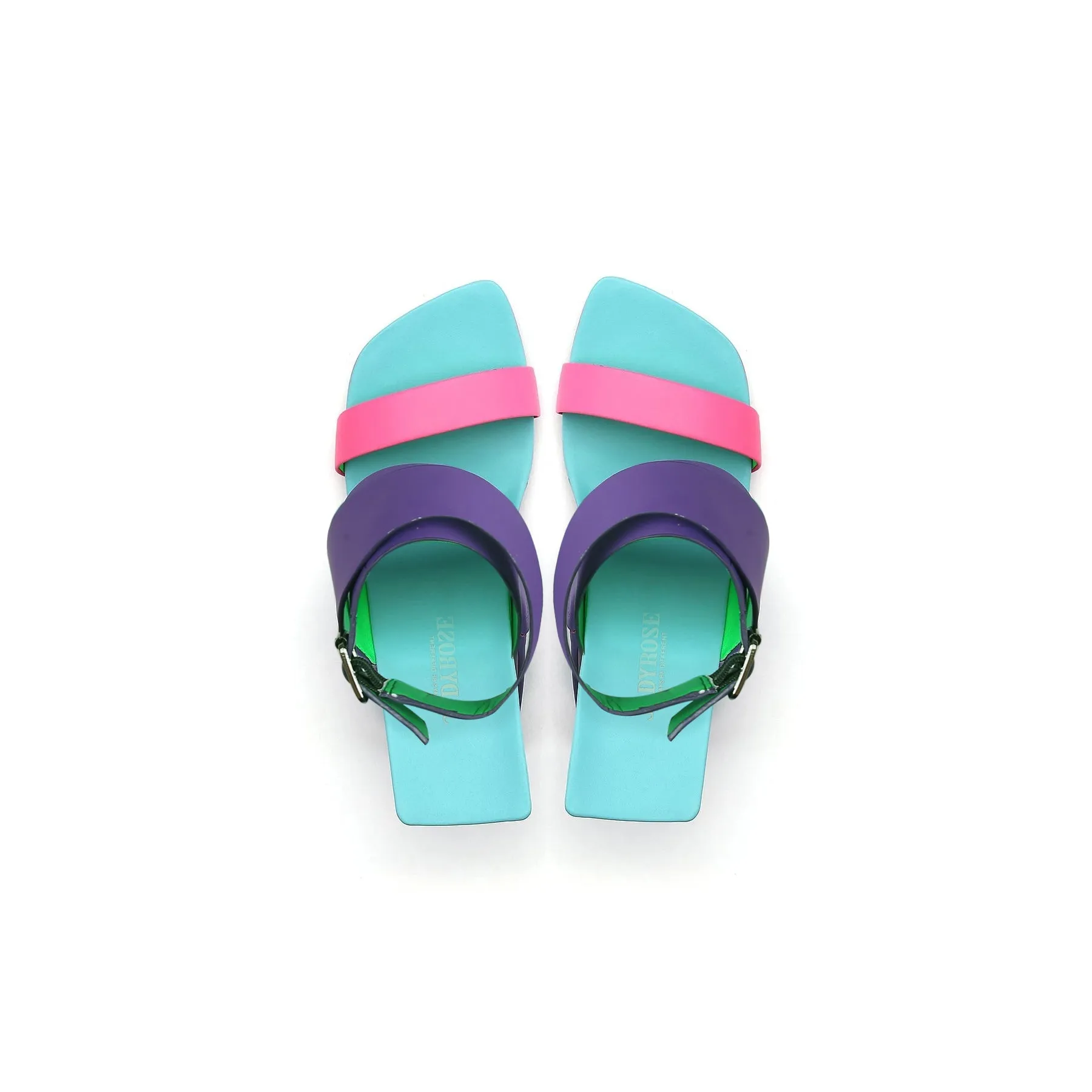 Twist Strap Open-Heel Leather Slide Sandal - Jadyrose