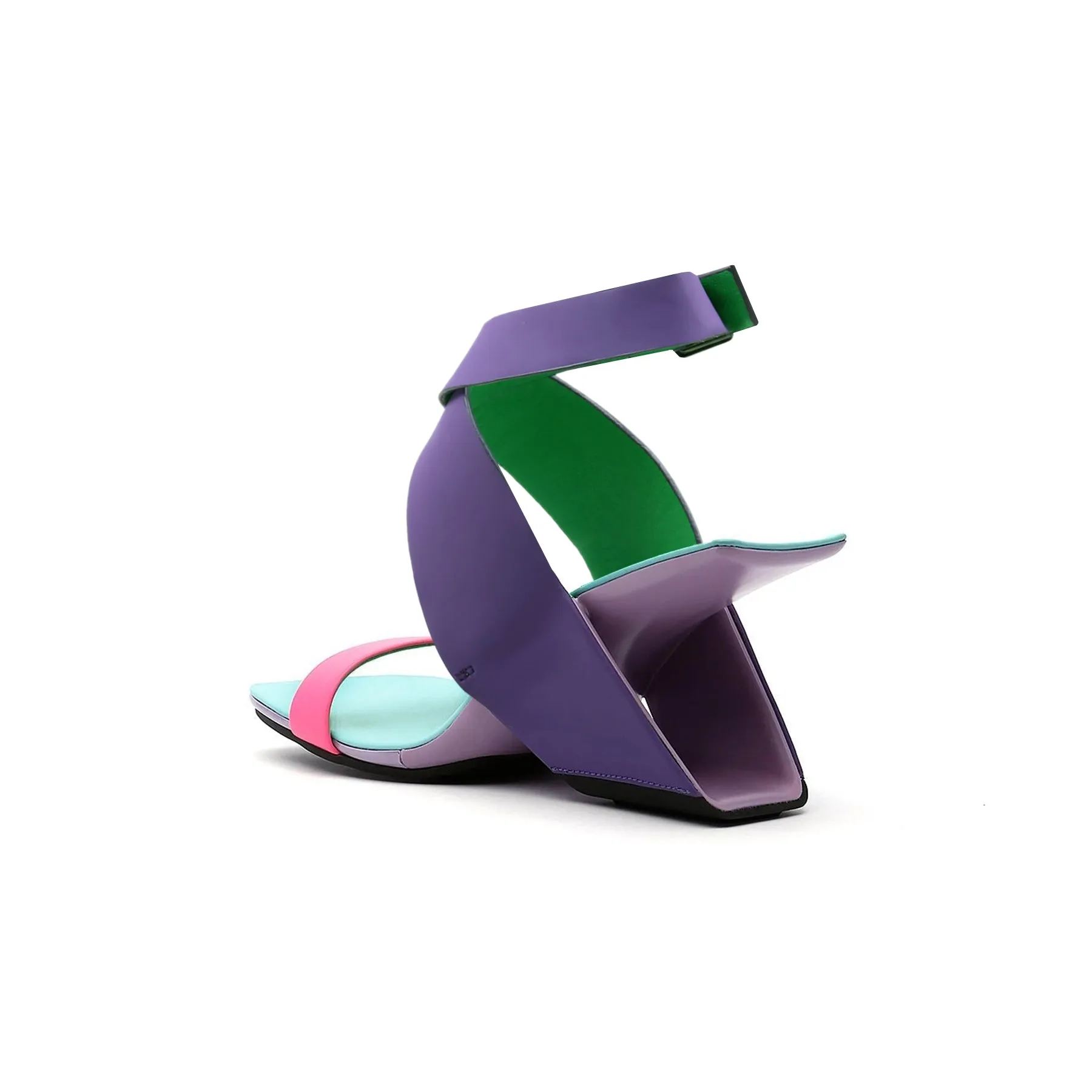 Twist Strap Open-Heel Leather Slide Sandal - Jadyrose