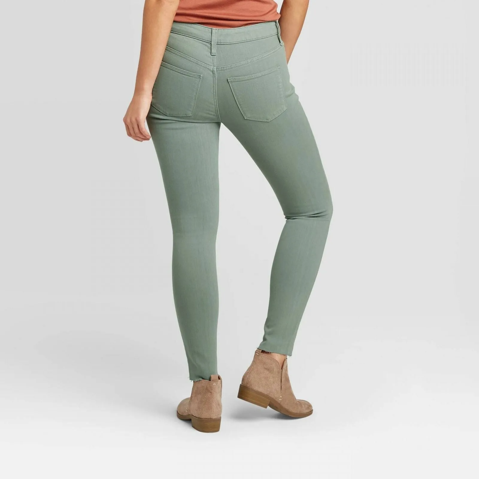 Universal Thread Women's High Rise Raw Hem Ankle Skinny Jeans