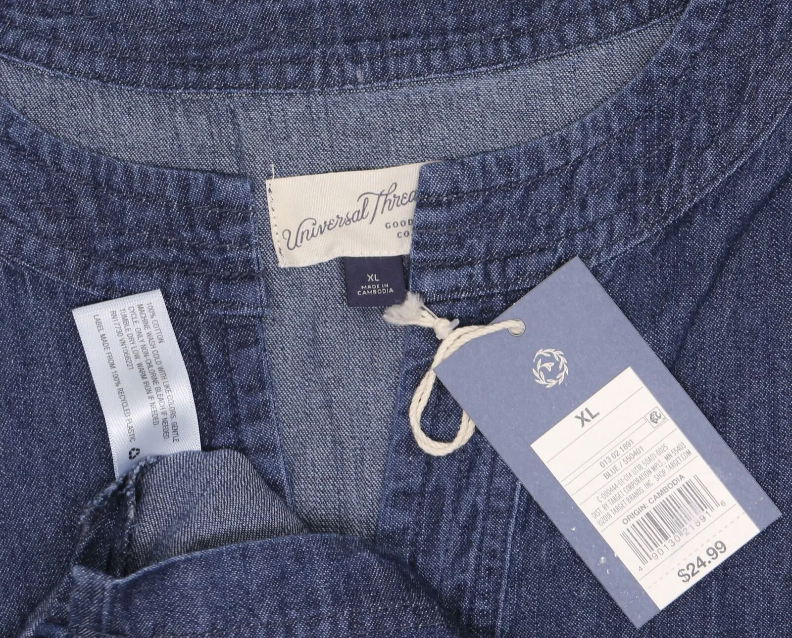 Universal Thread Women's Long Sleeve Denim Woven Top