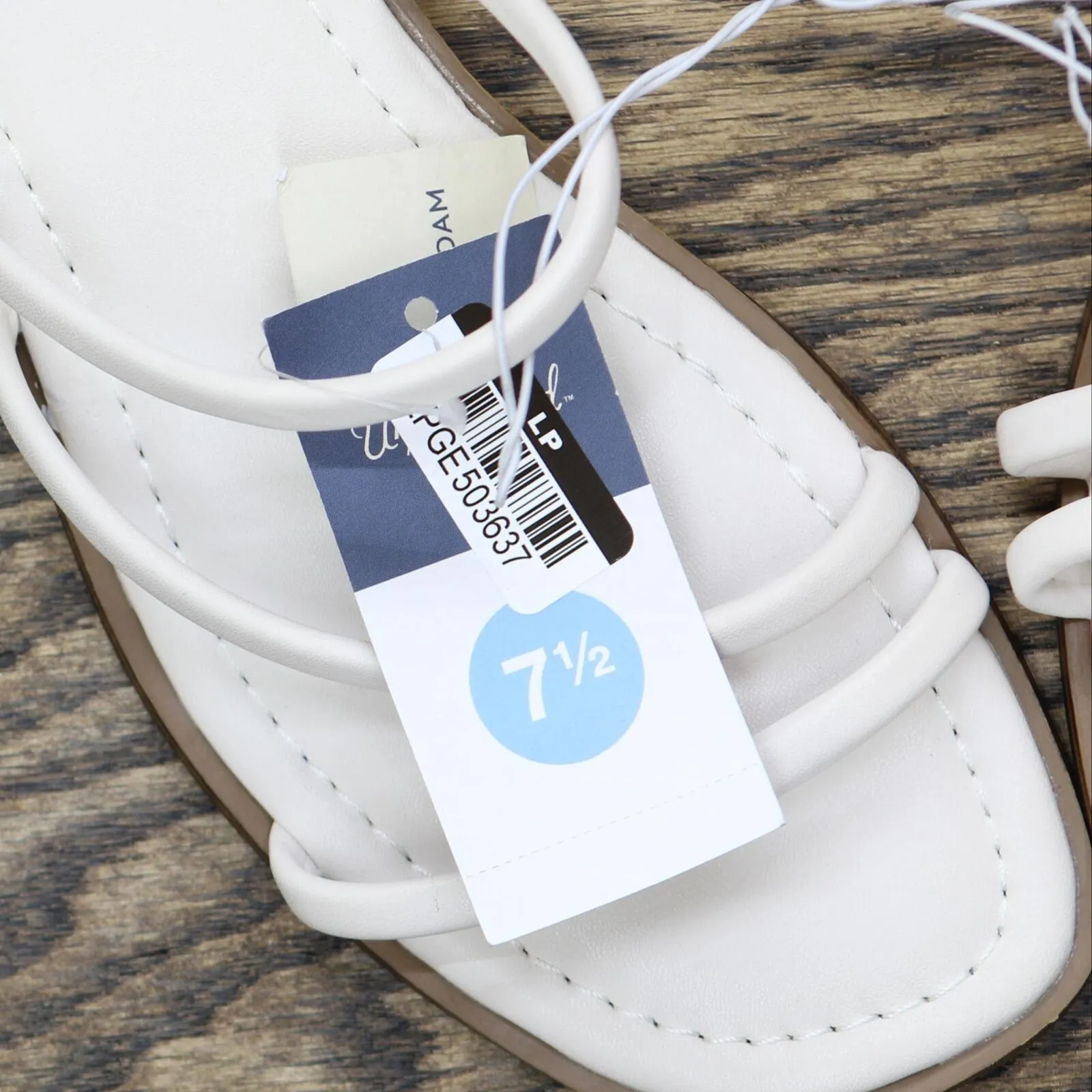 Universal Thread Womens Louie Strappy Slide Sandals Cream Off White 7.5M