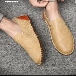 UrbanCraft Tan Loafers with black Accent