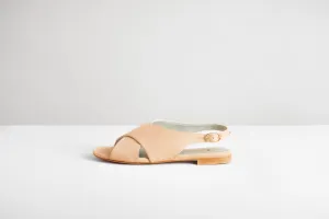 Vegan Suede Crossover Slingback Sandals | Nude
