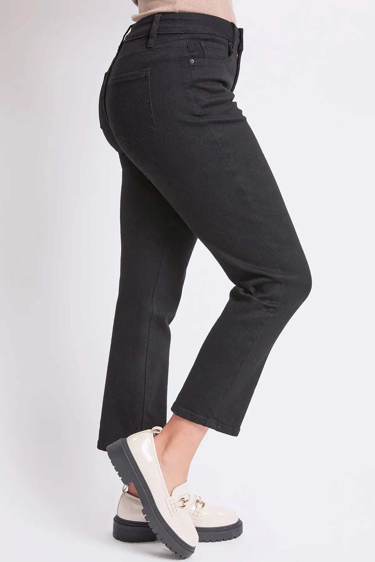 Vintage High Rise Slim Straight Jeans - Black
