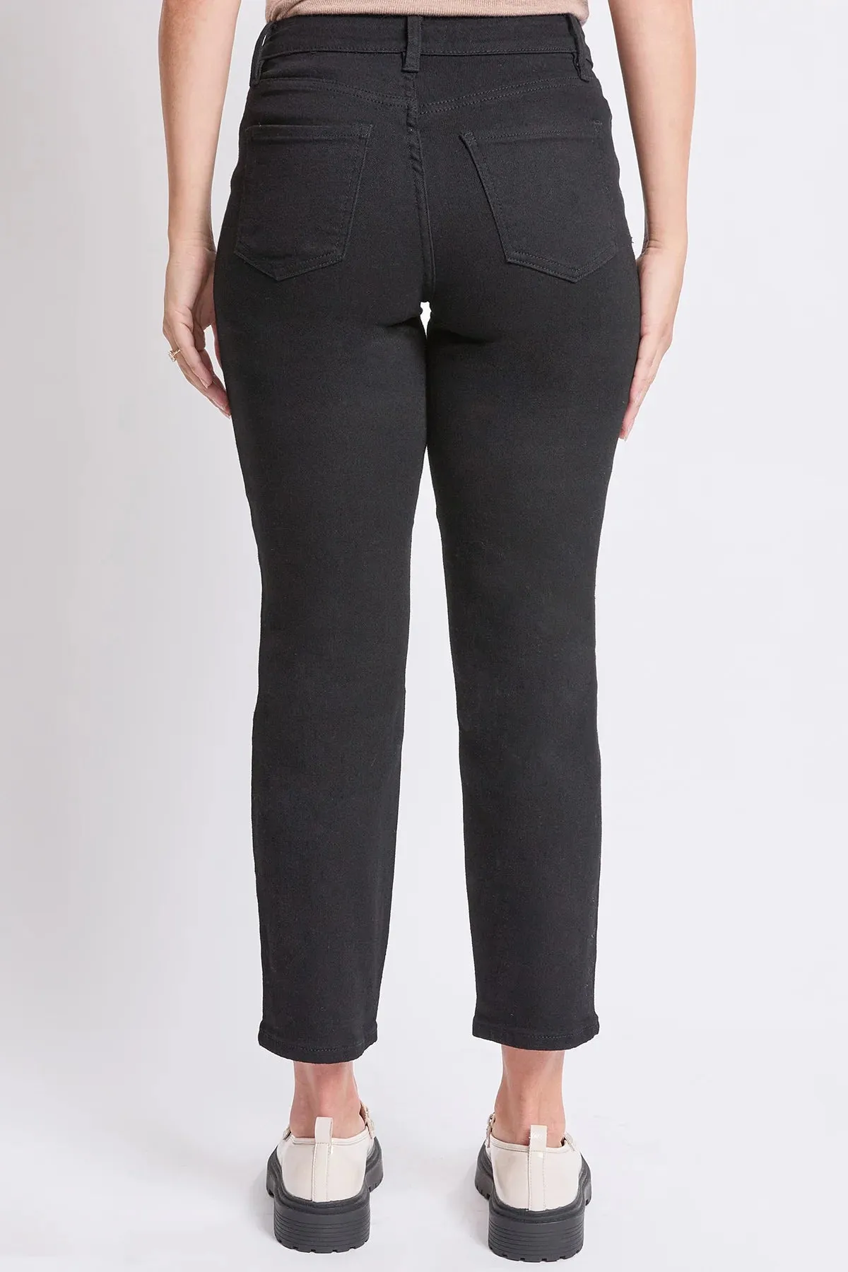 Vintage High Rise Slim Straight Jeans - Black